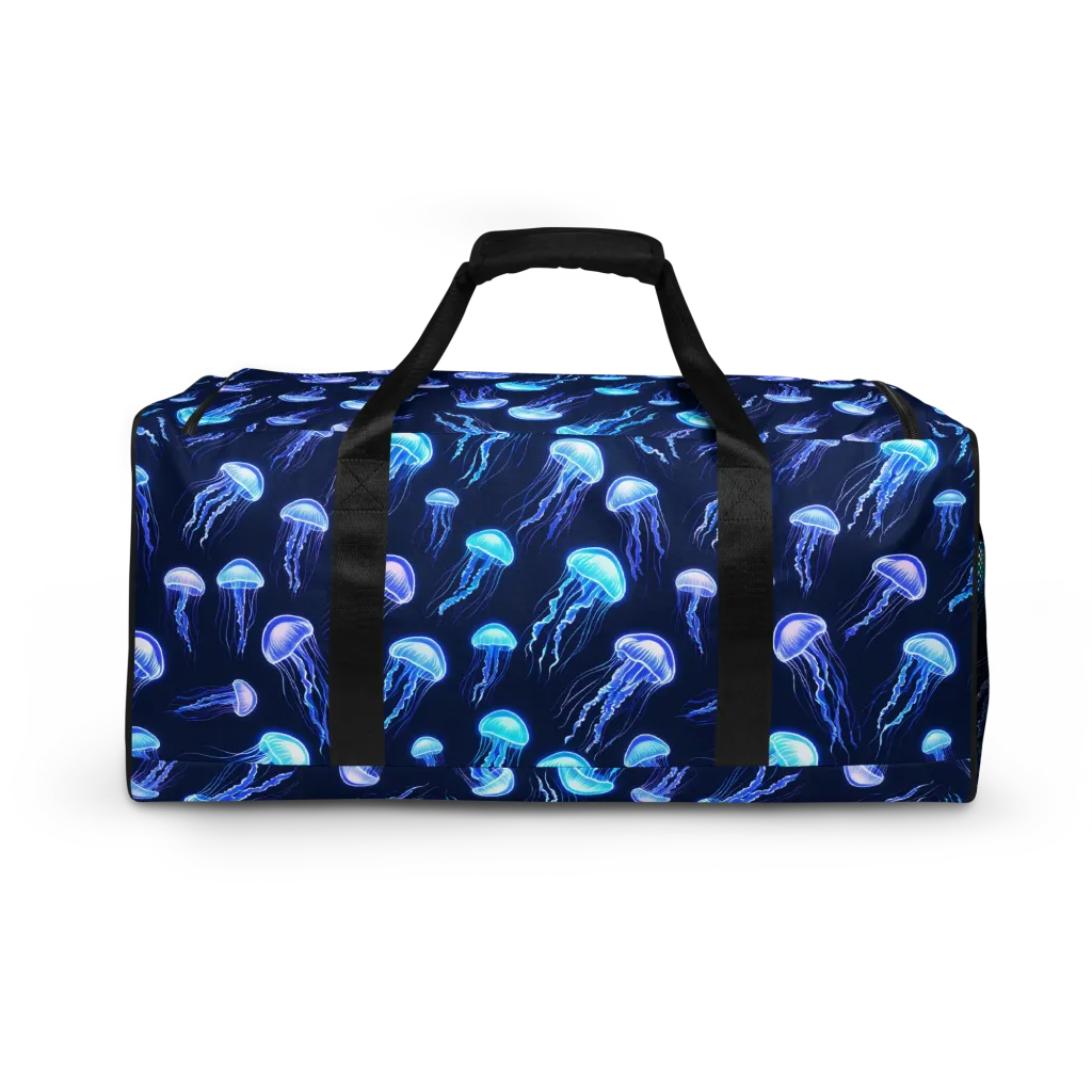 Electric Jellyfish on Duffle Bag — Back