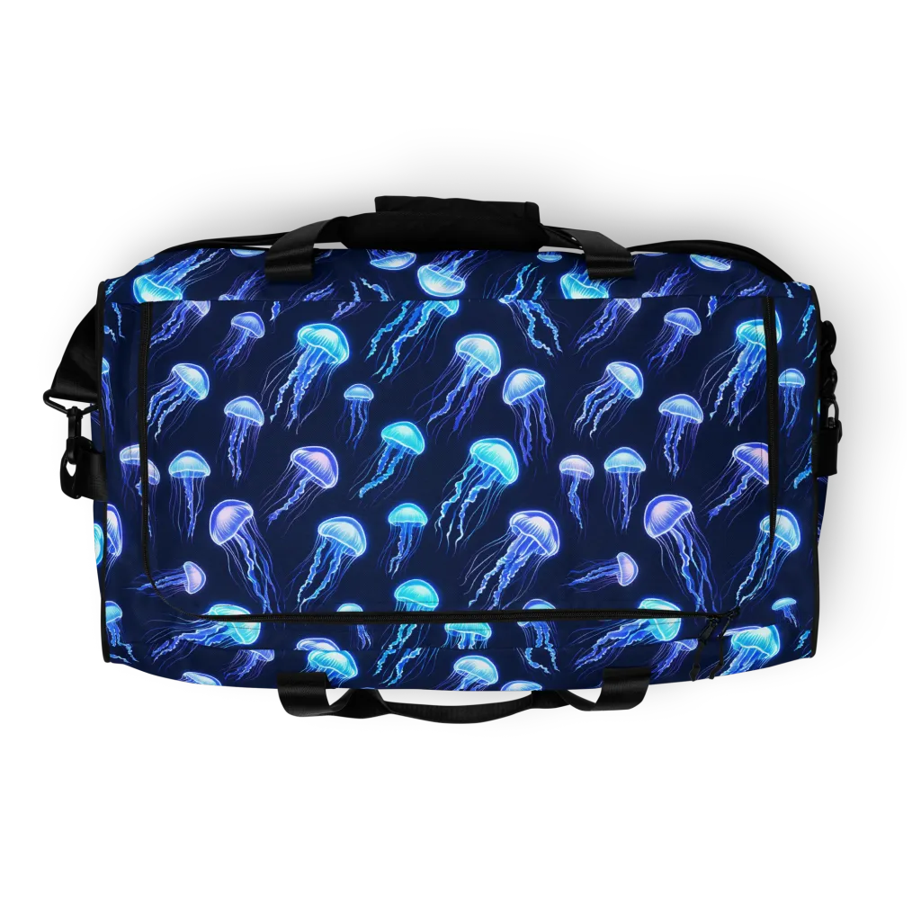 Electric Jellyfish on Duffle Bag — Top