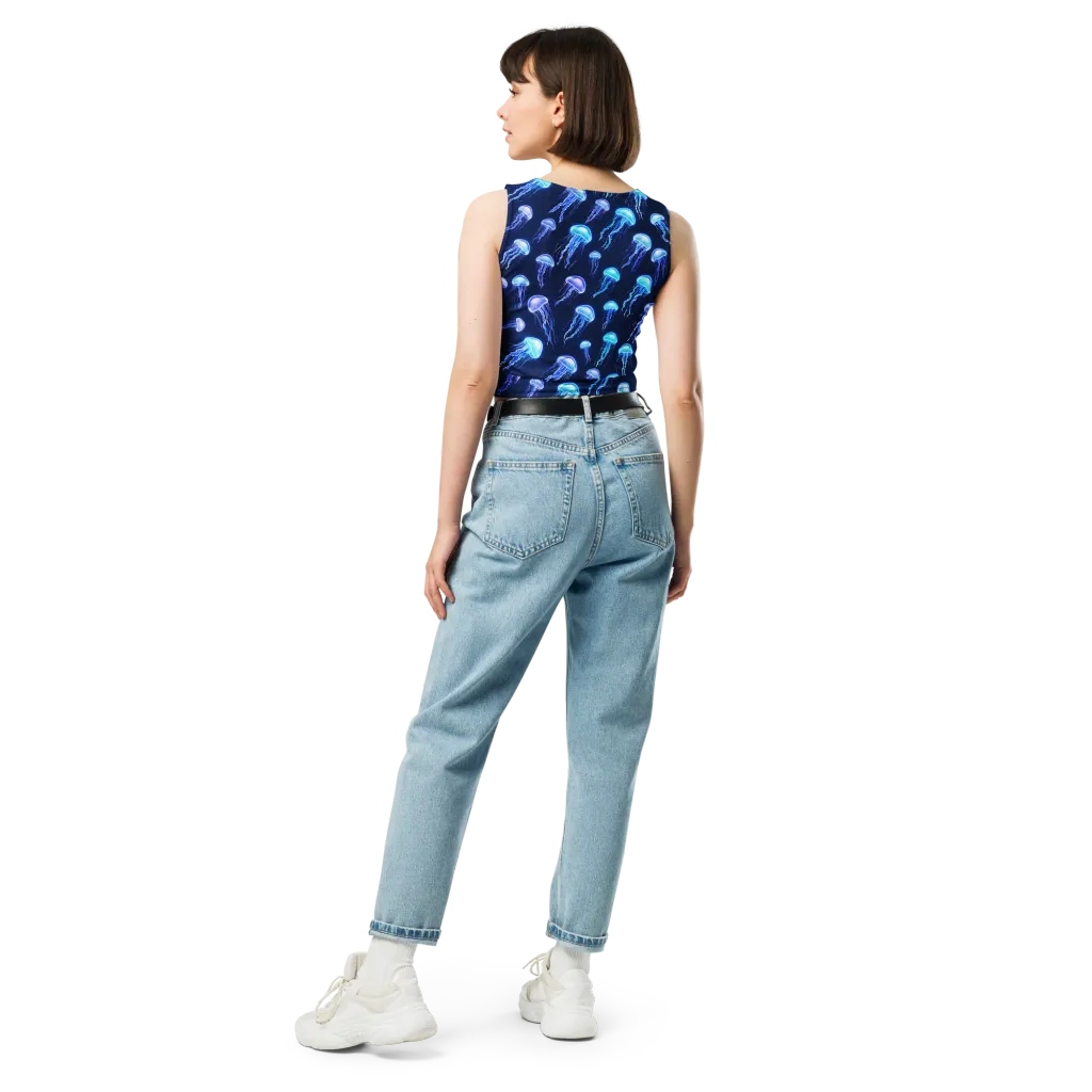 Electric Jellyfish on Crop Top — Back