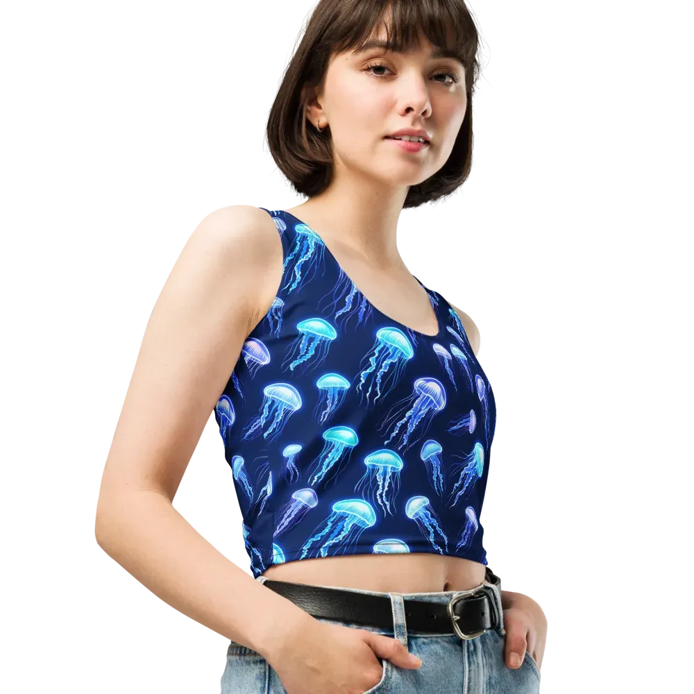 Electric Jellyfish on Crop Top — Right Front
