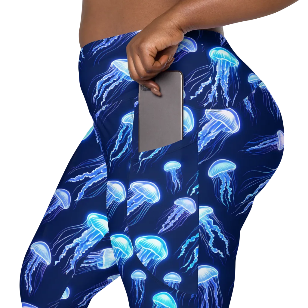 Electric Jellyfish on Leggings with Pockets — Product details 2