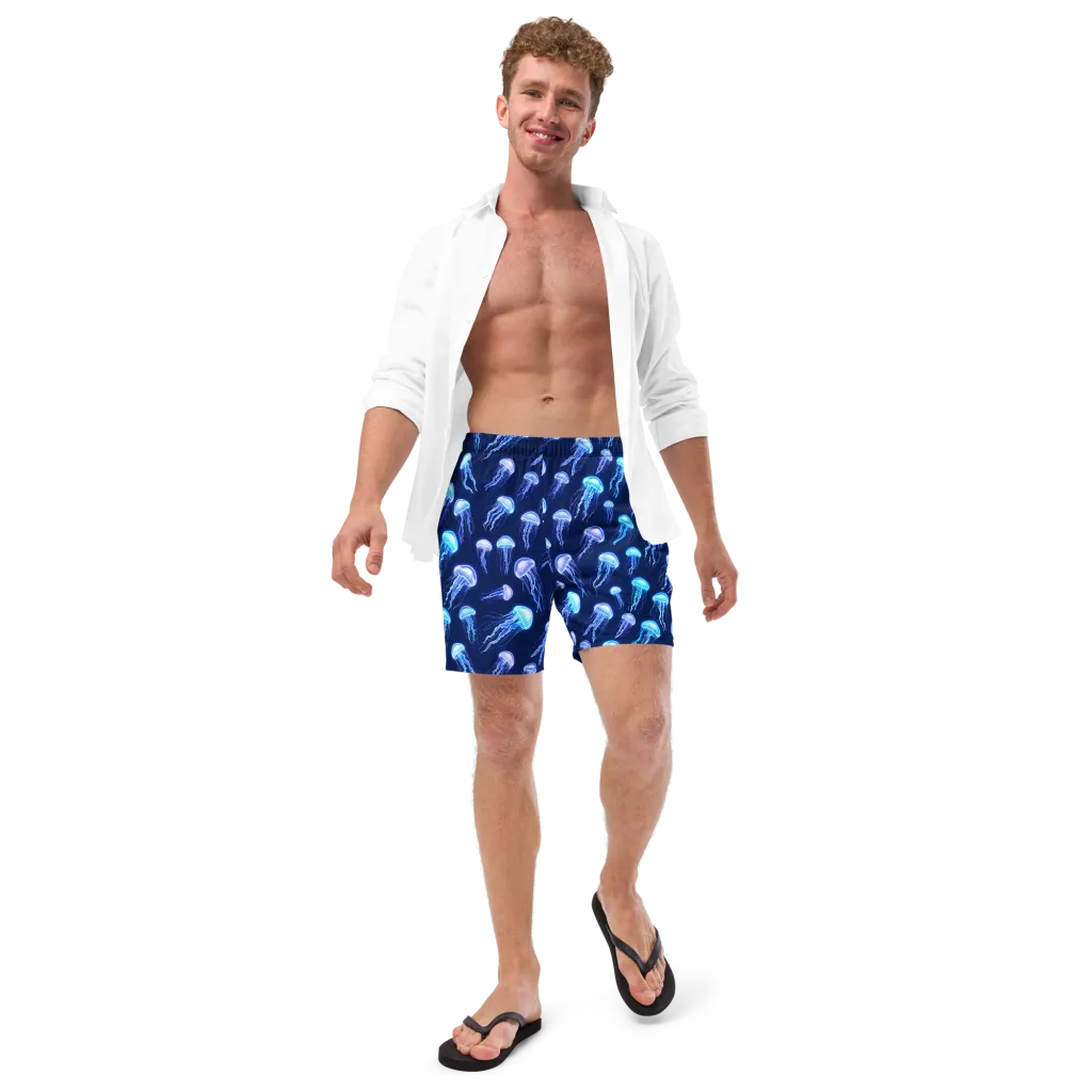 Electric Jellyfish on Swim Trunks — Front