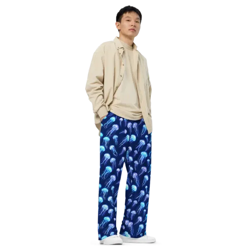 Electric Jellyfish on a Wide-Leg Pants