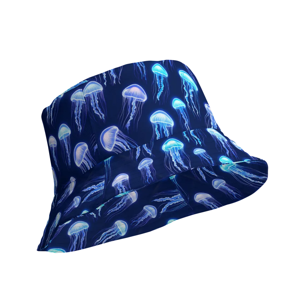 Electric Jellyfish on Reversible Bucket Hat — Product details Outside