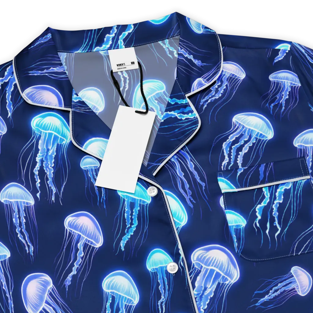 Electric Jellyfish on Women's Short Sleeve Pajama Top — Product details
