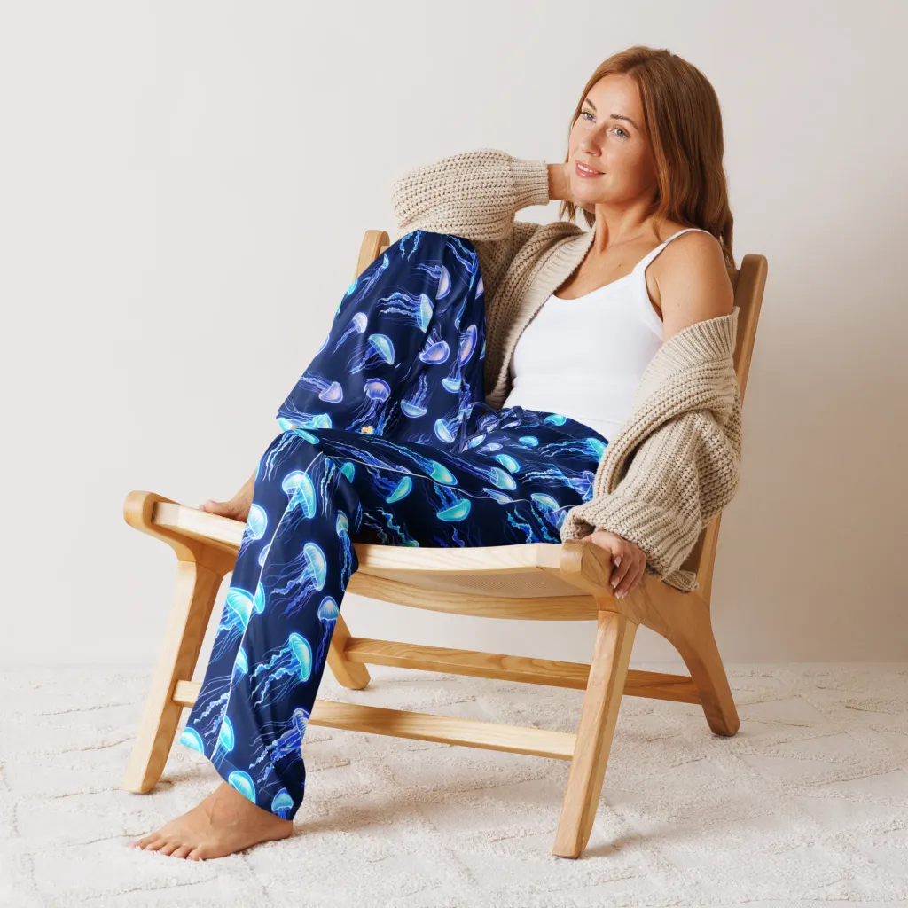 Electric Jellyfish on Women's Pajama Pants — Front