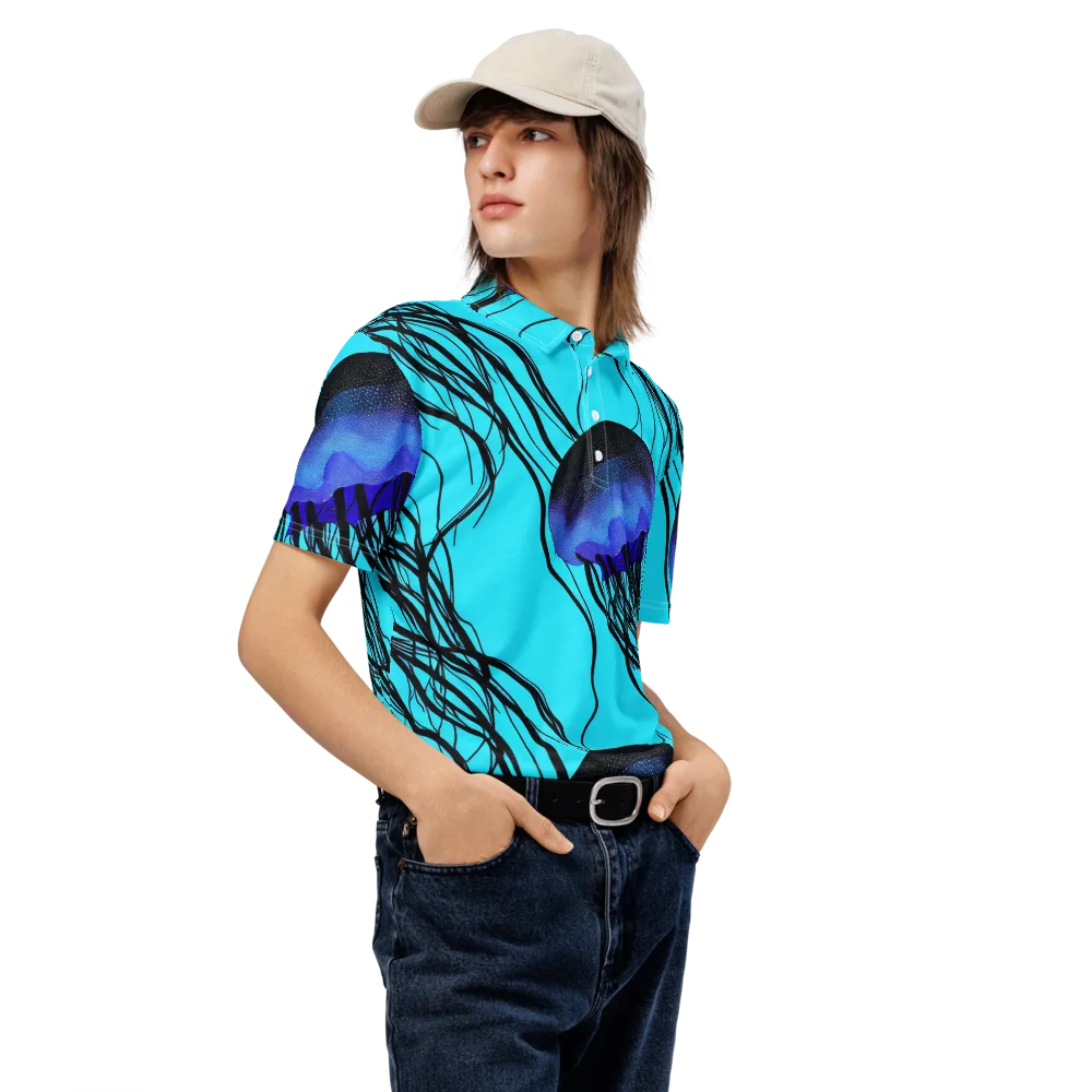 Electric Jelly on Men's Slim Fit Polo Shirt — Right Front