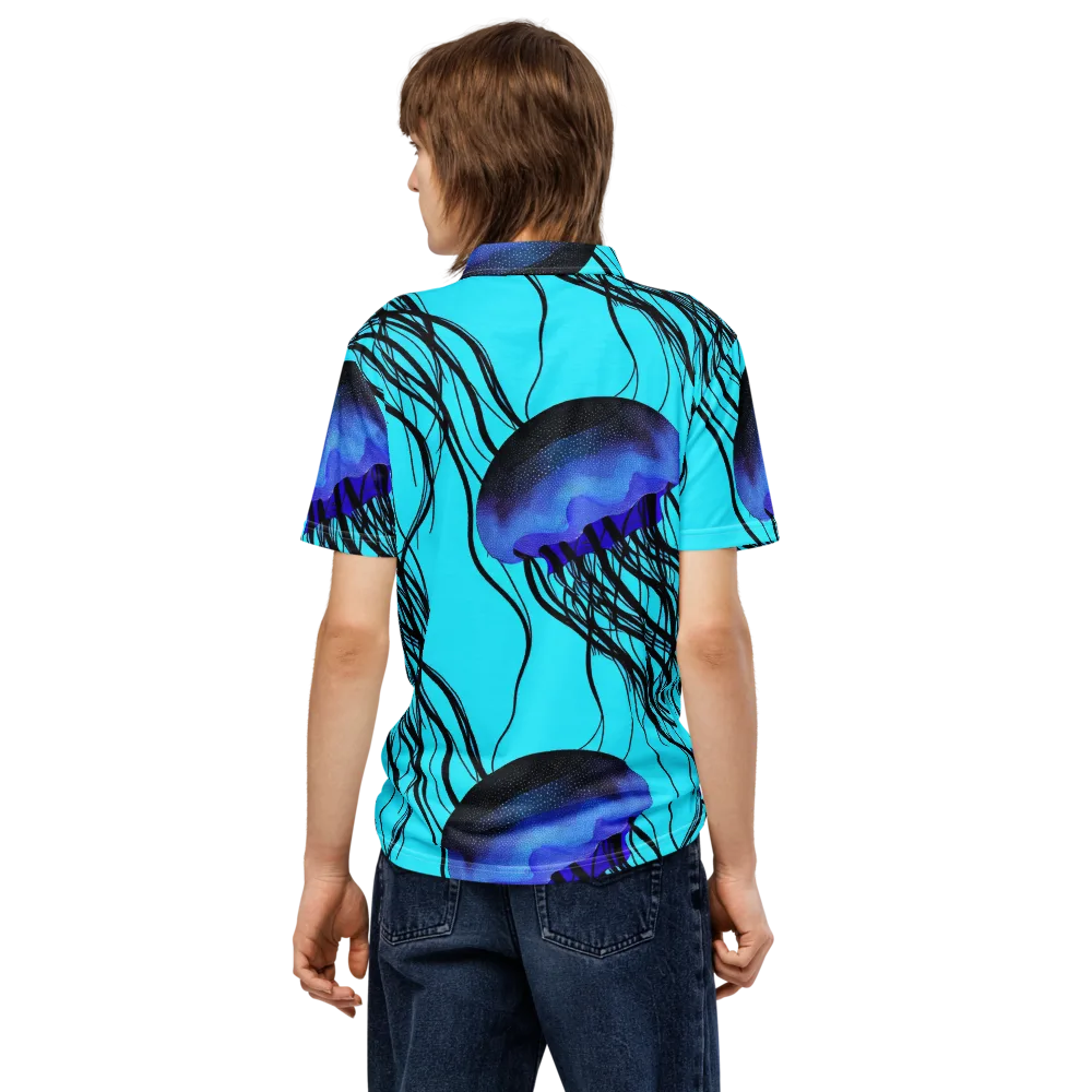 Electric Jelly on Men's Slim Fit Polo Shirt — Back