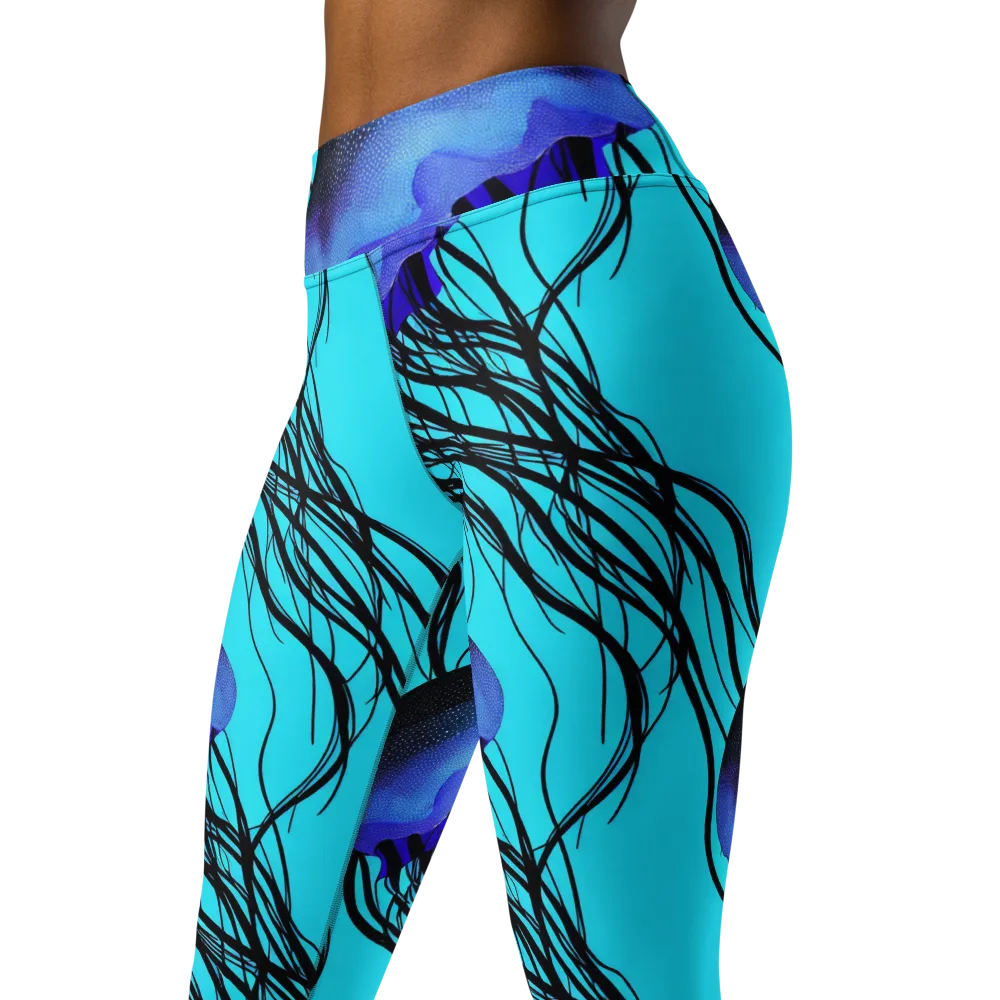 Electric Jelly on Yoga Leggings — Left Front
