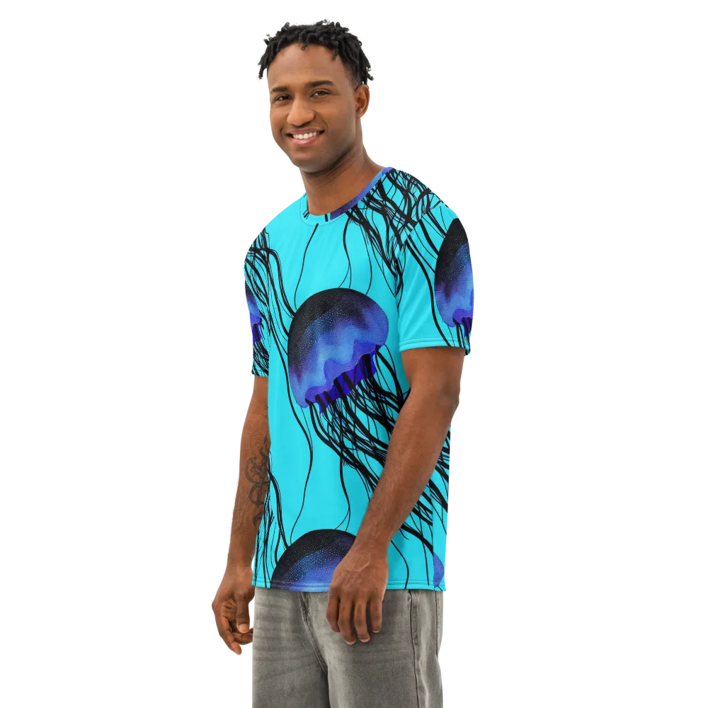 Electric Jelly on Men's Cotton Crew Neck T-Shirt — Left Front