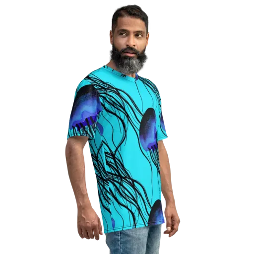Electric Jelly on a Men's Crew Neck T-Shirt