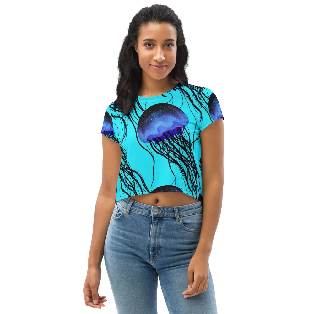 Electric Jelly on Crop Tee — Front