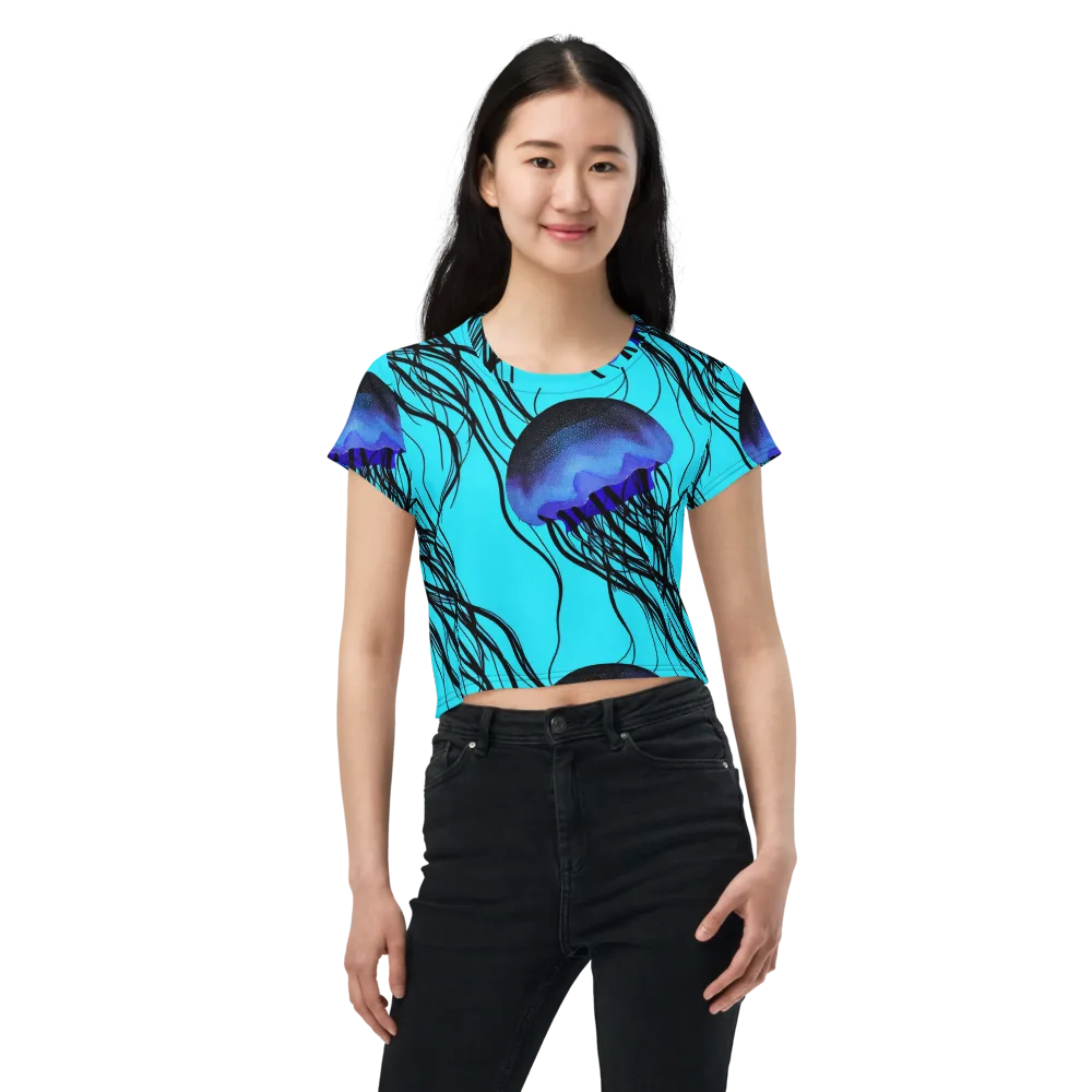 Electric Jelly on Crop Tee — Front
