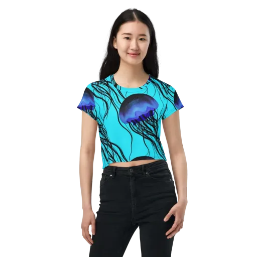 Electric Jelly on a Crop Tee