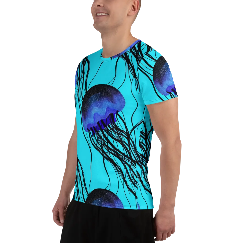 Electric Jelly on Men's Athletic T-Shirt — Left