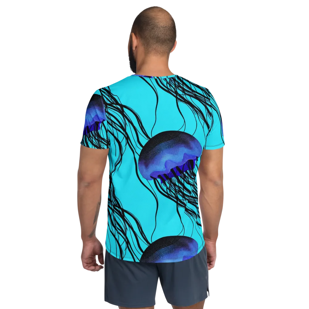 Electric Jelly on Men's Athletic T-Shirt — Back
