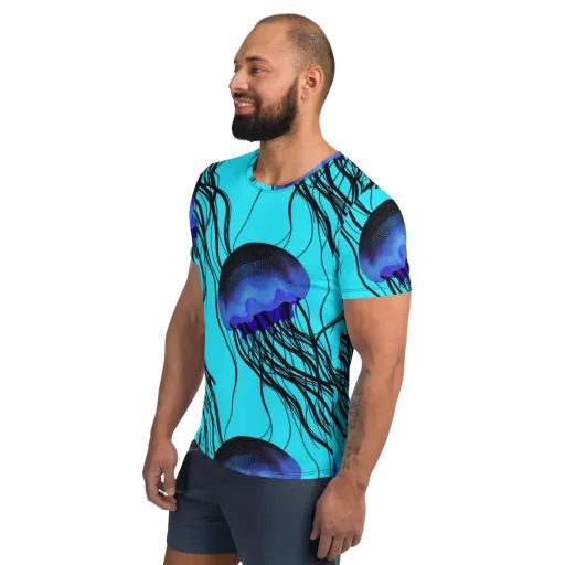 Electric Jelly on a Men's Athletic T-Shirt