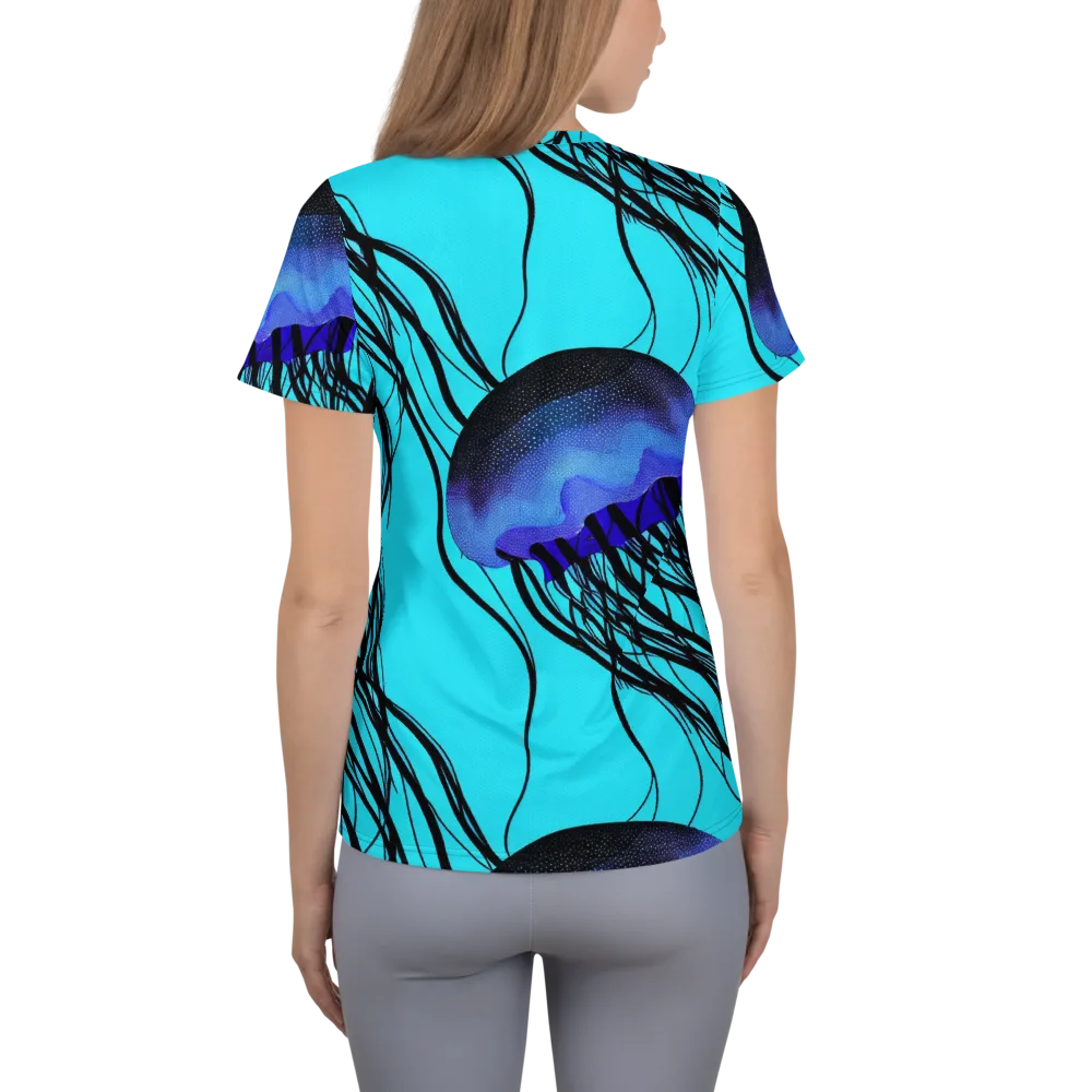 Electric Jelly on Women's Athletic T-Shirt — Back