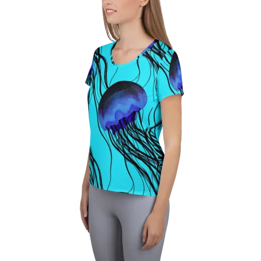 Electric Jelly on a Women's Athletic T-Shirt