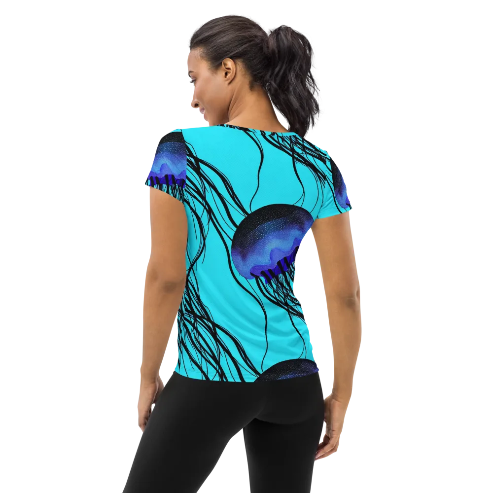 Electric Jelly on Women's Athletic T-Shirt — Back