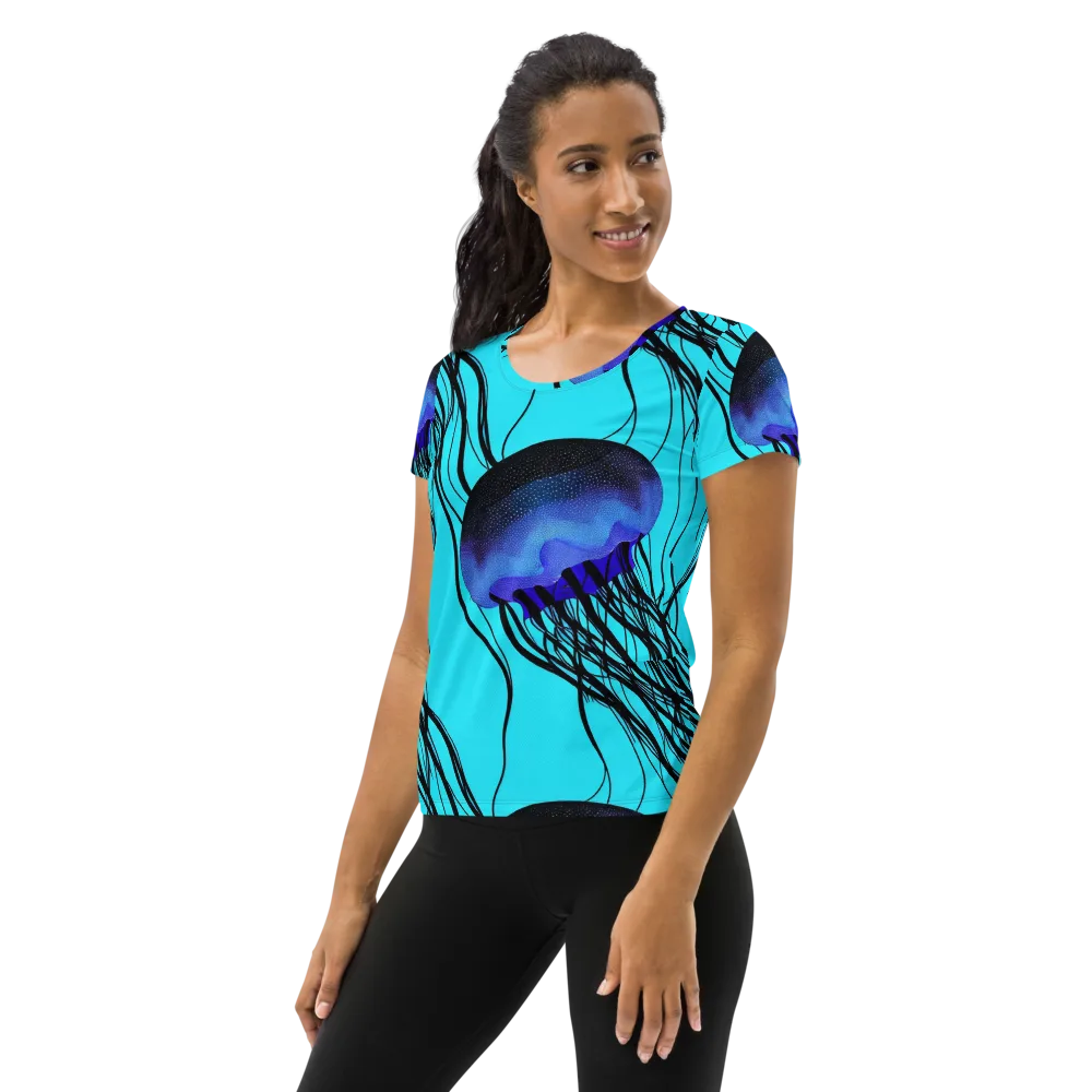 Electric Jelly on Women's Athletic T-Shirt — Left