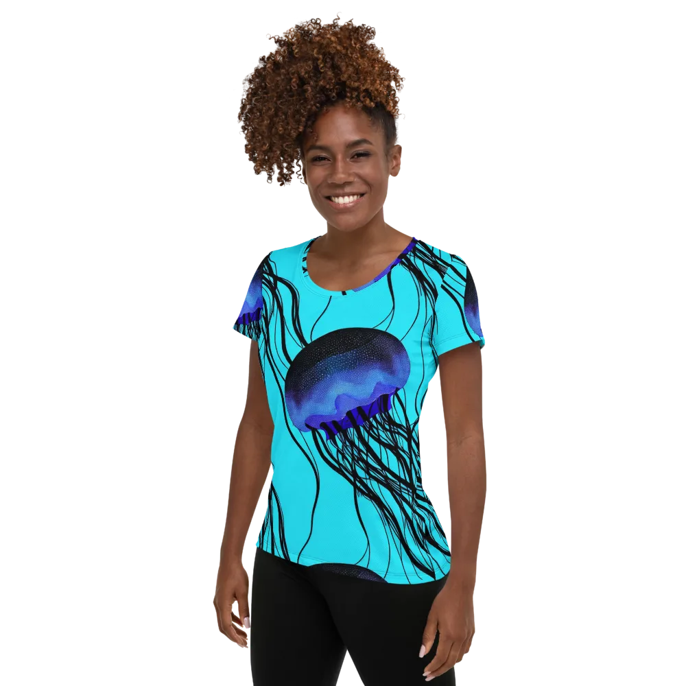 Electric Jelly on Women's Athletic T-Shirt — Left
