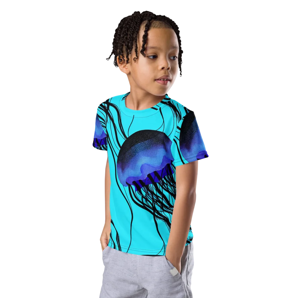 Electric Jelly on Kids Crew Neck T-Shirt — Left Front