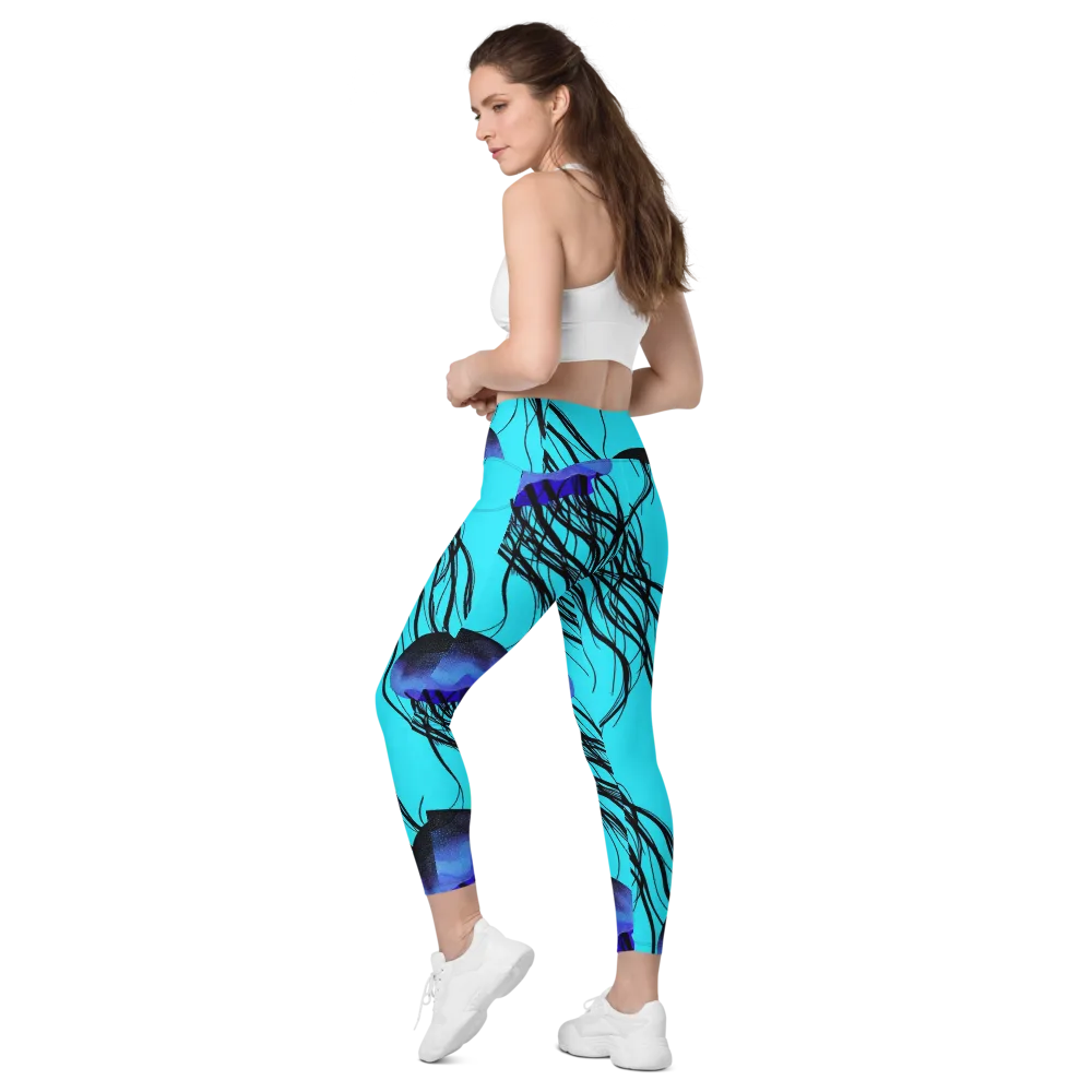Electric Jelly on Leggings with Pockets — Left Back
