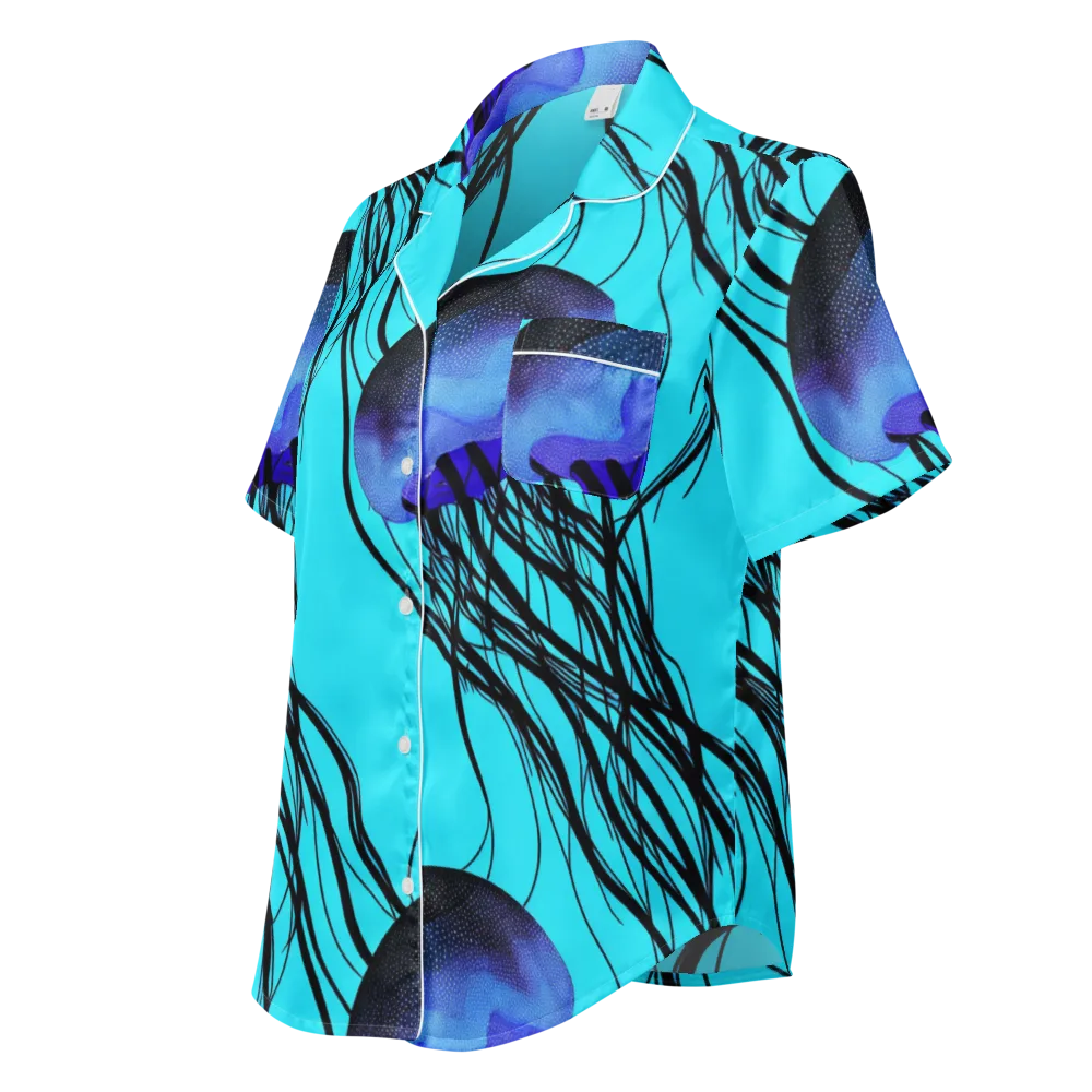 Electric Jelly on Women's Short Sleeve Pajama Top — Left Front