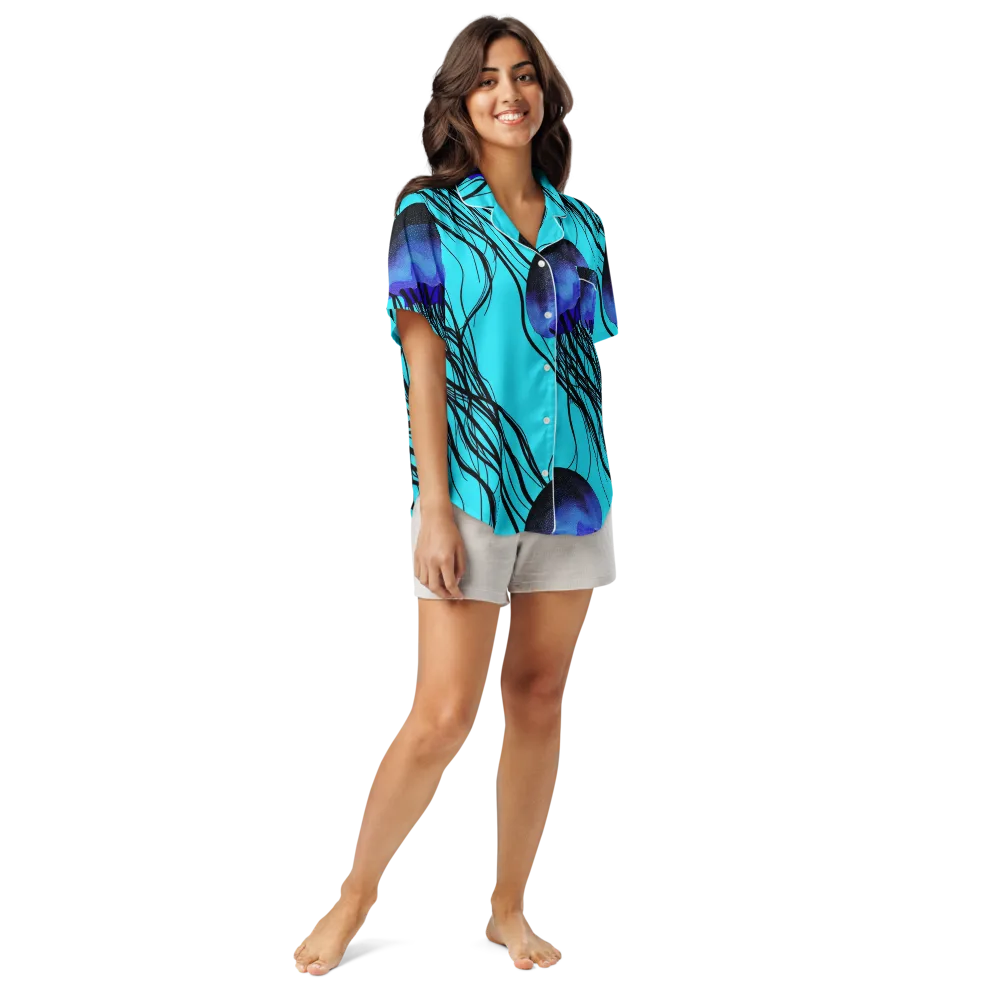 Electric Jelly on Women's Short Sleeve Pajama Top — Front
