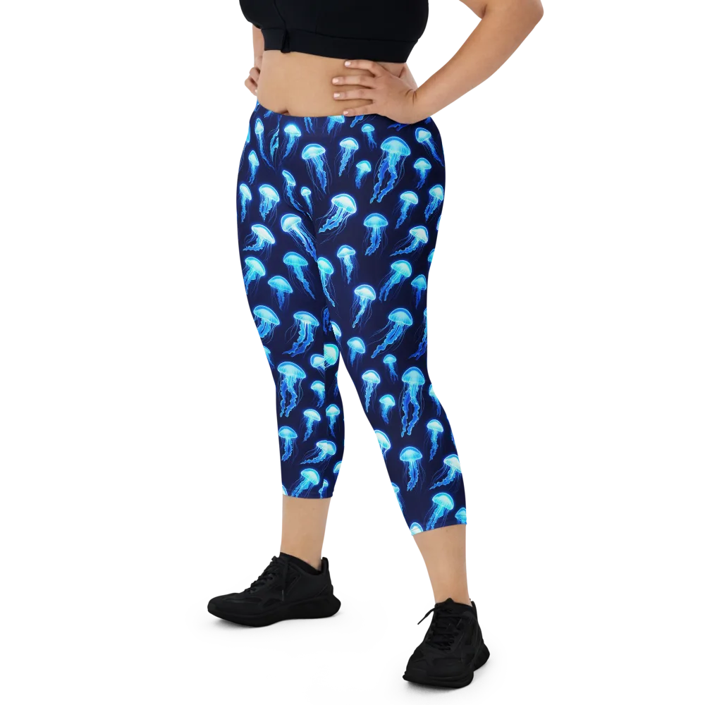 Deepsea Glow on Capri Leggings — Front