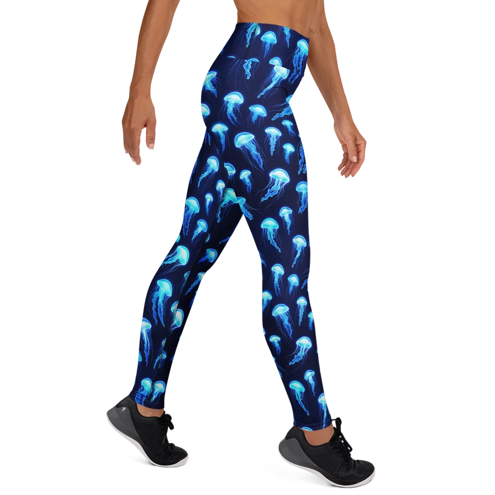 Deepsea Glow on Yoga Leggings — Right