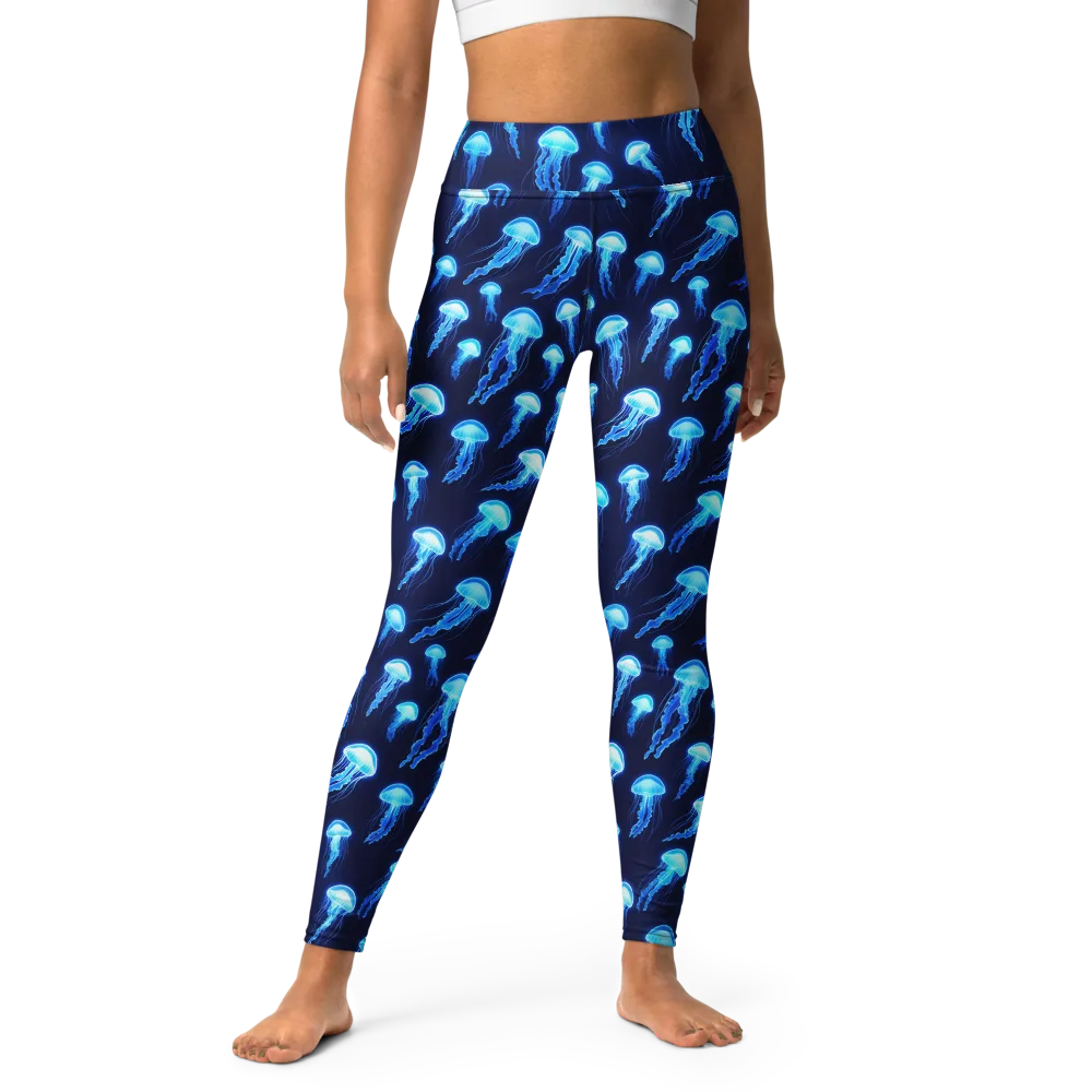 Deepsea Glow on Yoga Leggings — Front