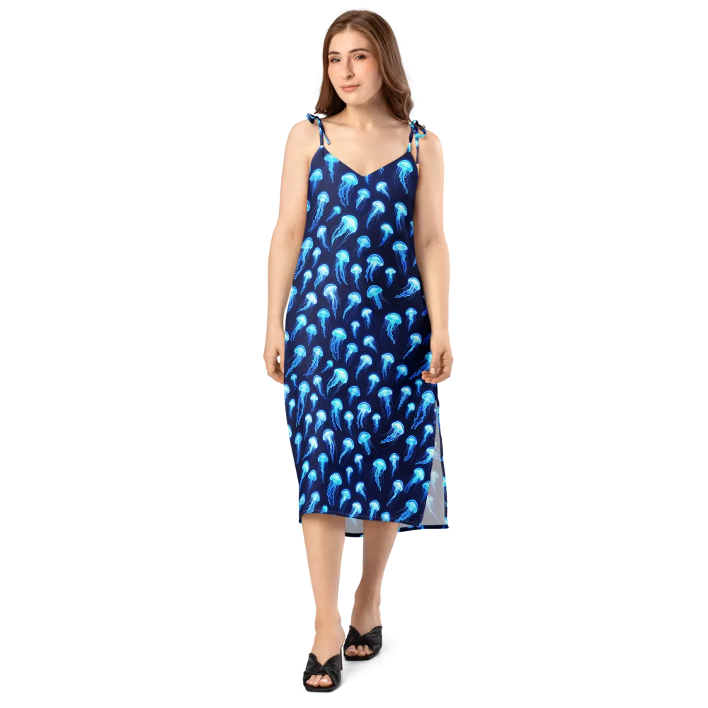 Deepsea Glow on Slip Dress — Front