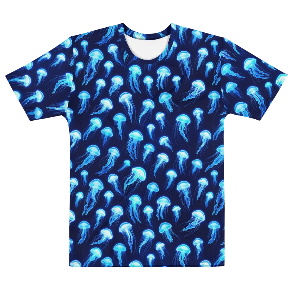 Deepsea Glow on Men's Cotton Crew Neck T-Shirt — Front