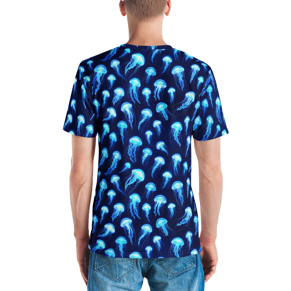 Deepsea Glow on Men's Crew Neck T-Shirt — Back