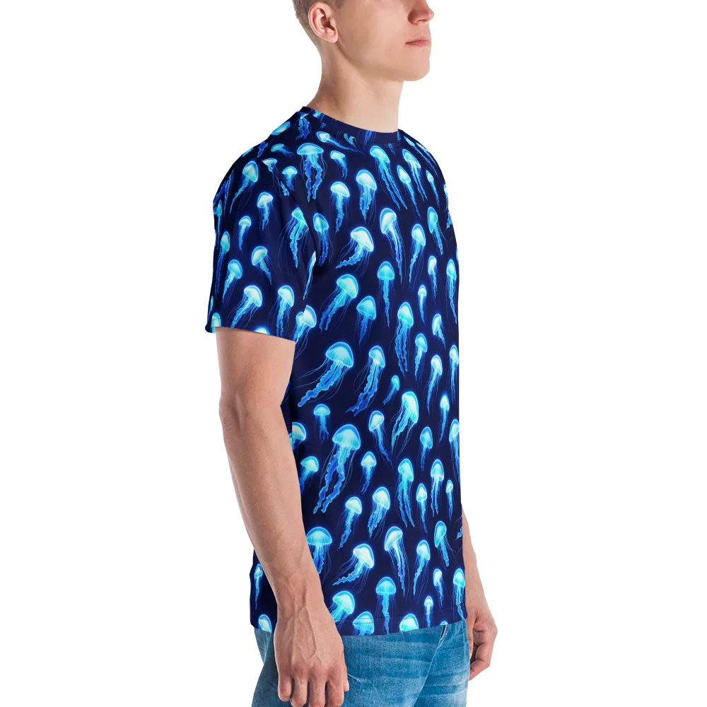 Deepsea Glow on Men's Crew Neck T-Shirt — Right