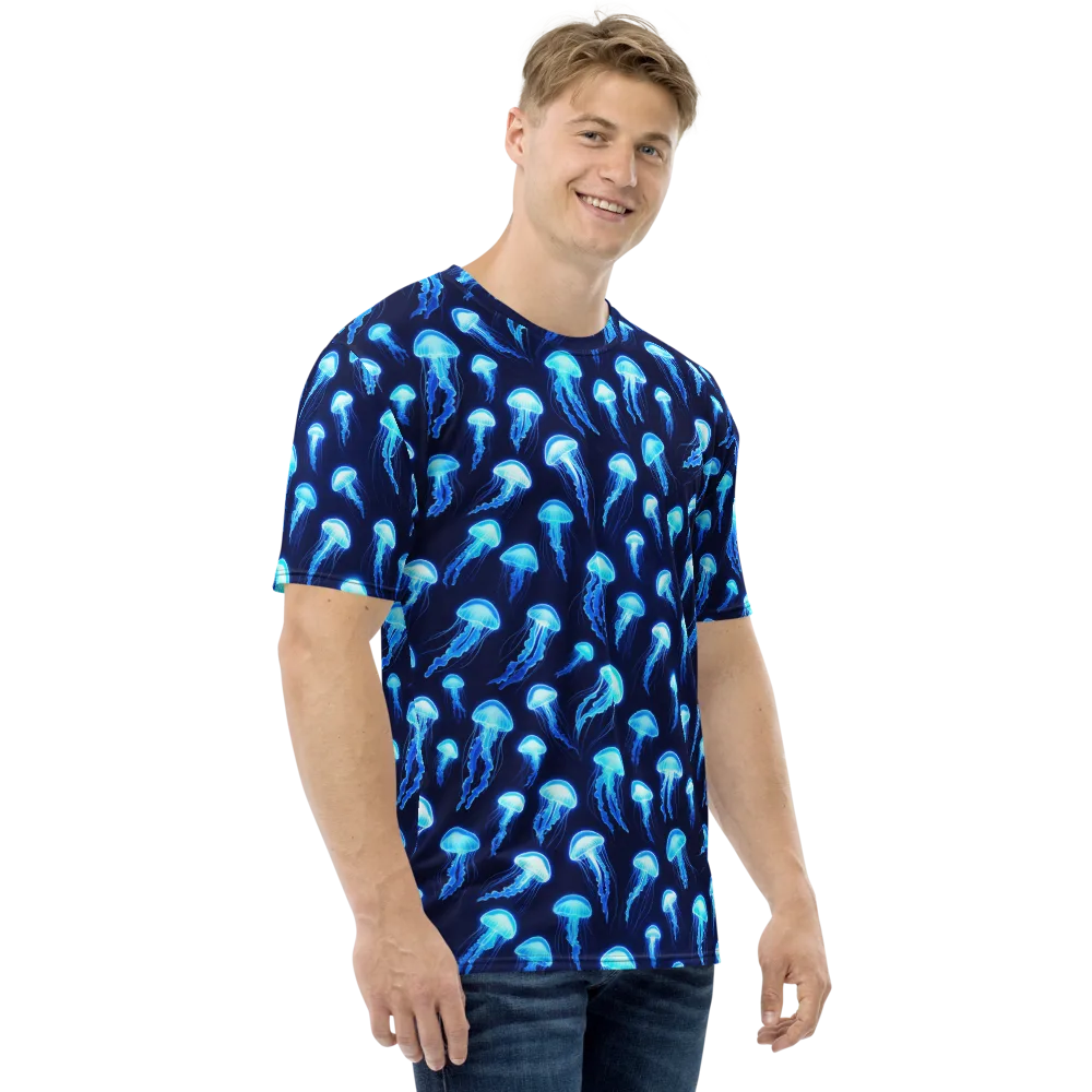 Deepsea Glow on Men's Crew Neck T-Shirt — Right