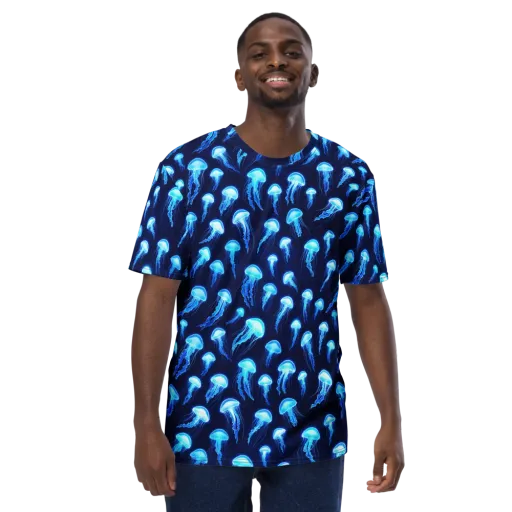 Deepsea Glow on a Men's Crew Neck T-Shirt