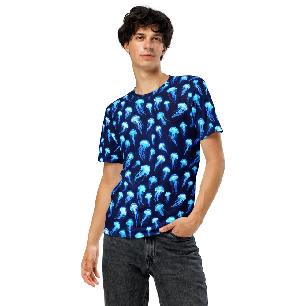 Deepsea Glow on Men's Crew Neck T-Shirt — Front