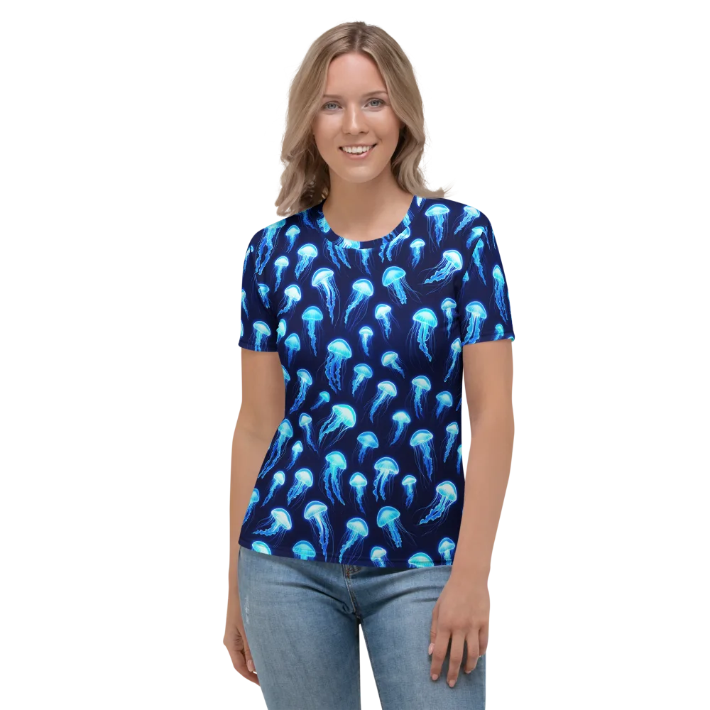 Deepsea Glow on Women's Crew Neck T-Shirt — Front