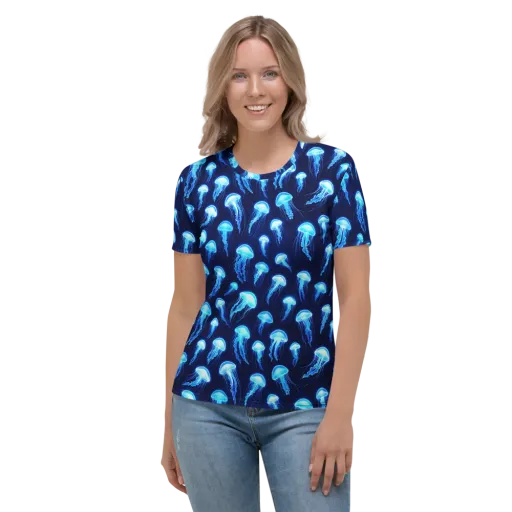 Deepsea Glow on a Women's Crew Neck T-Shirt