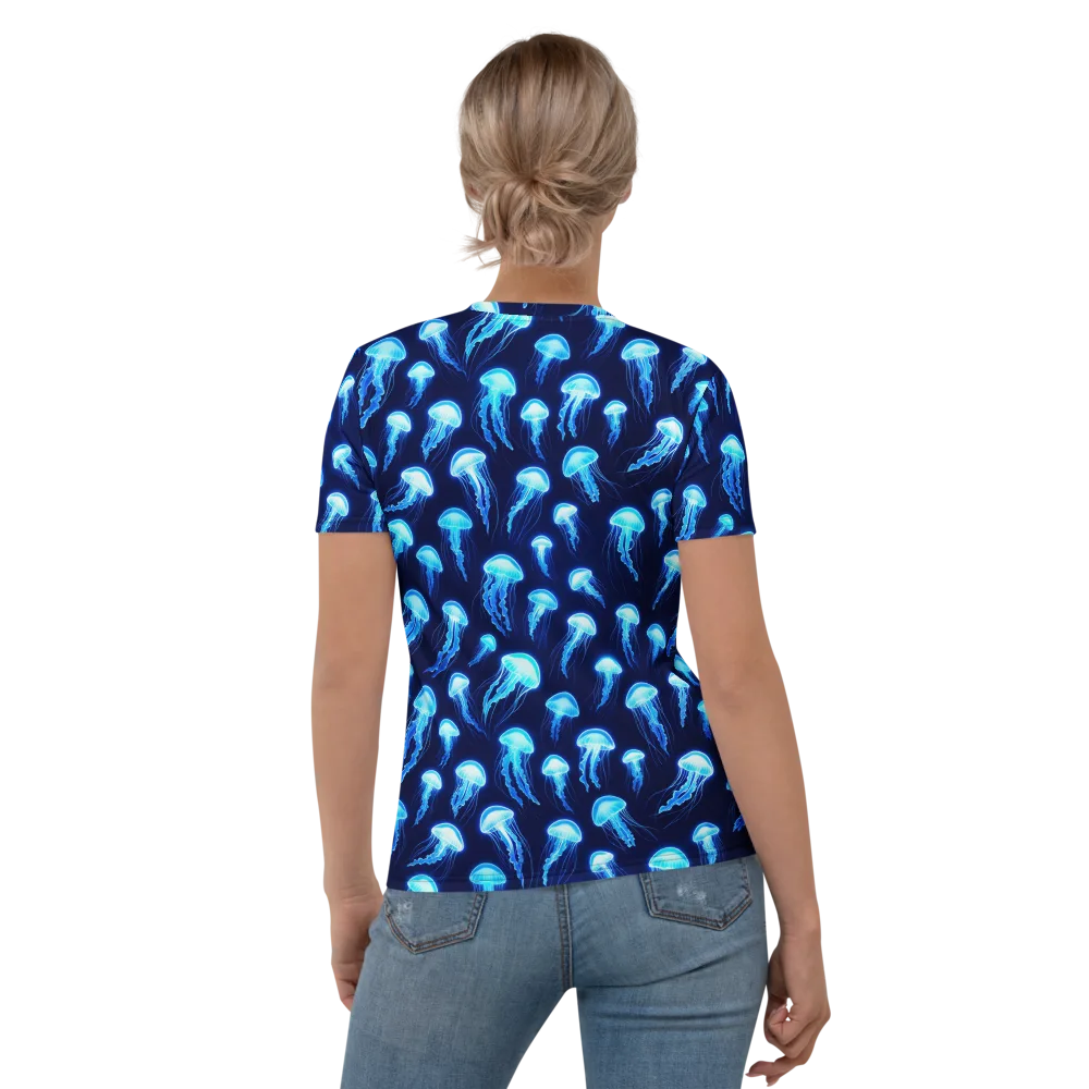 Deepsea Glow on Women's Crew Neck T-Shirt — Back