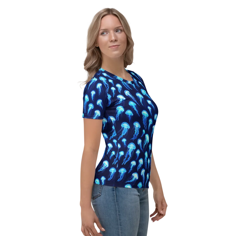Deepsea Glow on Women's Crew Neck T-Shirt — Right