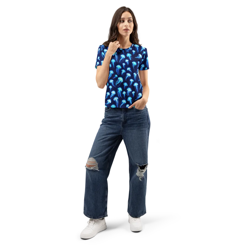 Deepsea Glow on Women's Crew Neck T-Shirt — Front