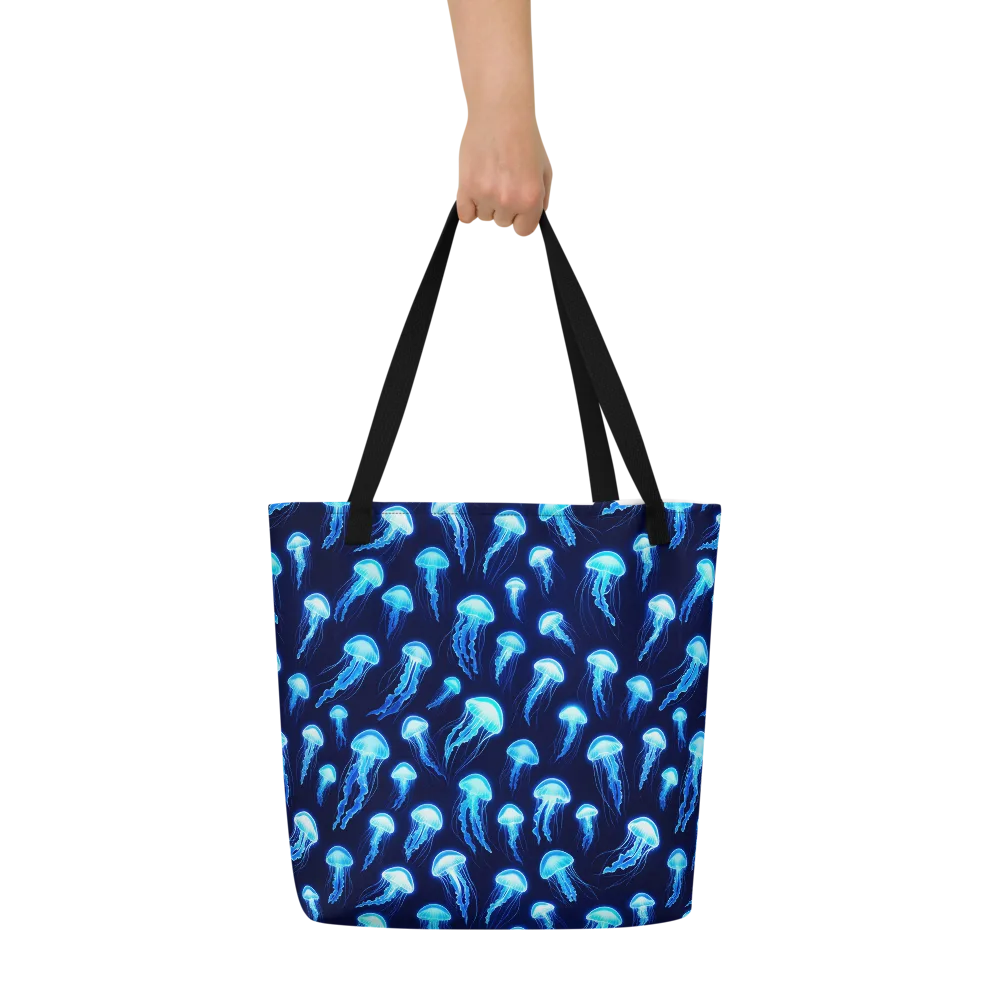 Deepsea Glow on Large Tote Bag W/ Pocket — Front