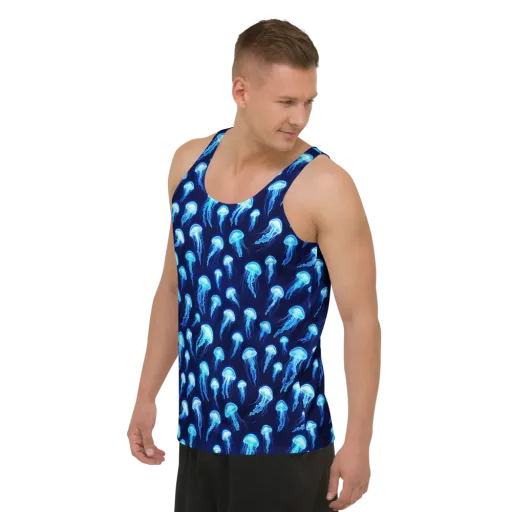 Deepsea Glow on a Men's Tank Top