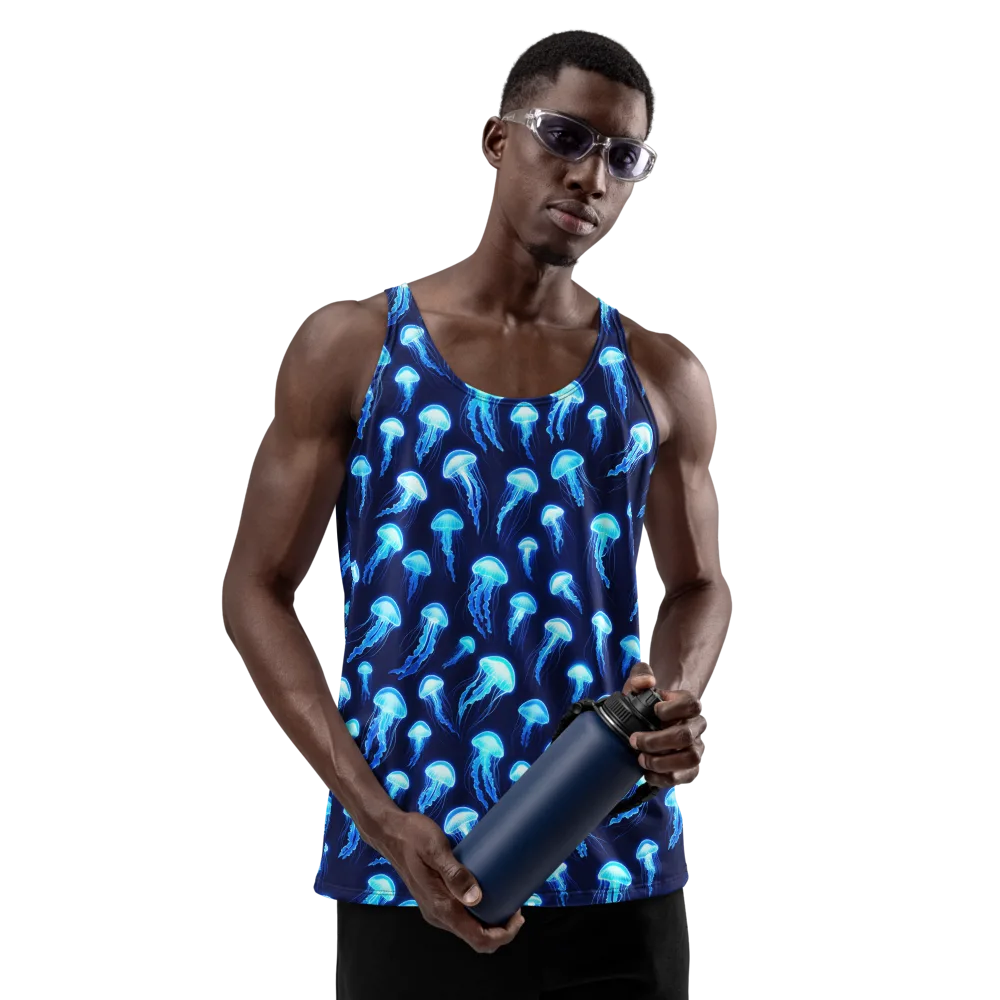 Deepsea Glow on Men's Tank Top — Front