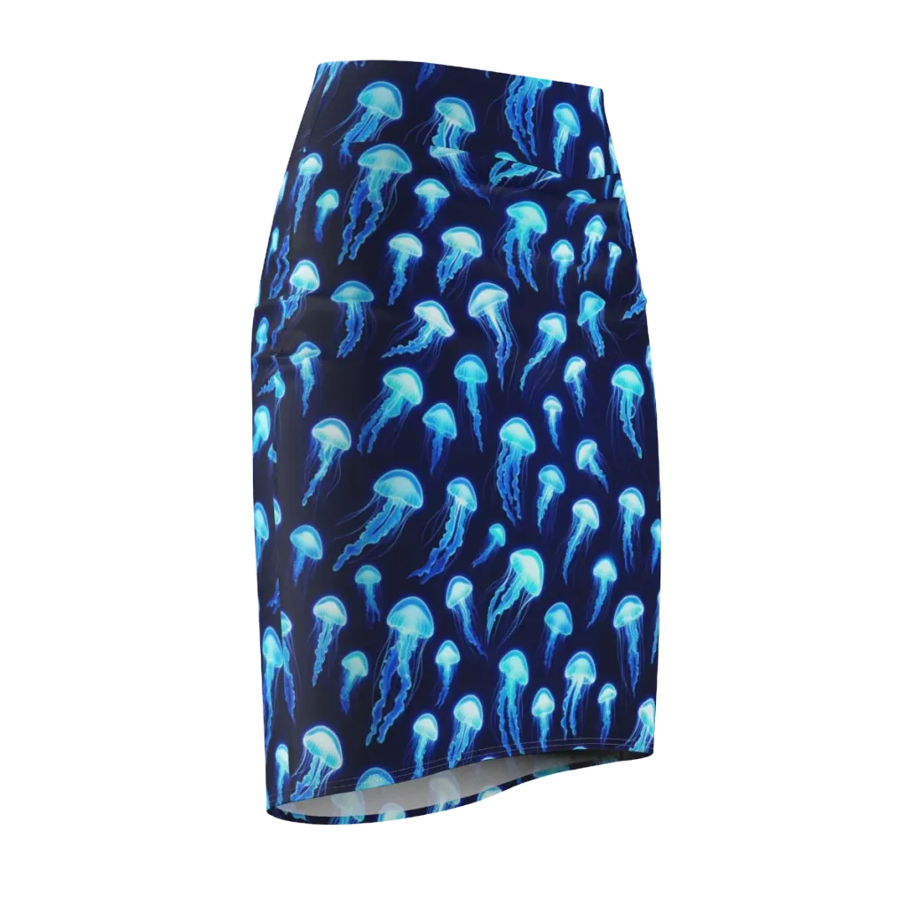 Deepsea Glow on Pencil Skirt — Front Side