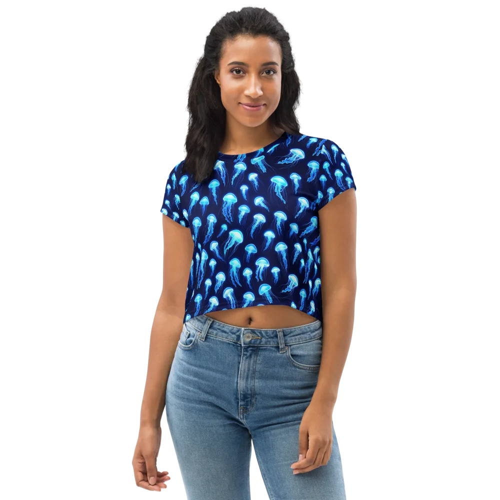 Deepsea Glow on Crop Tee — Front